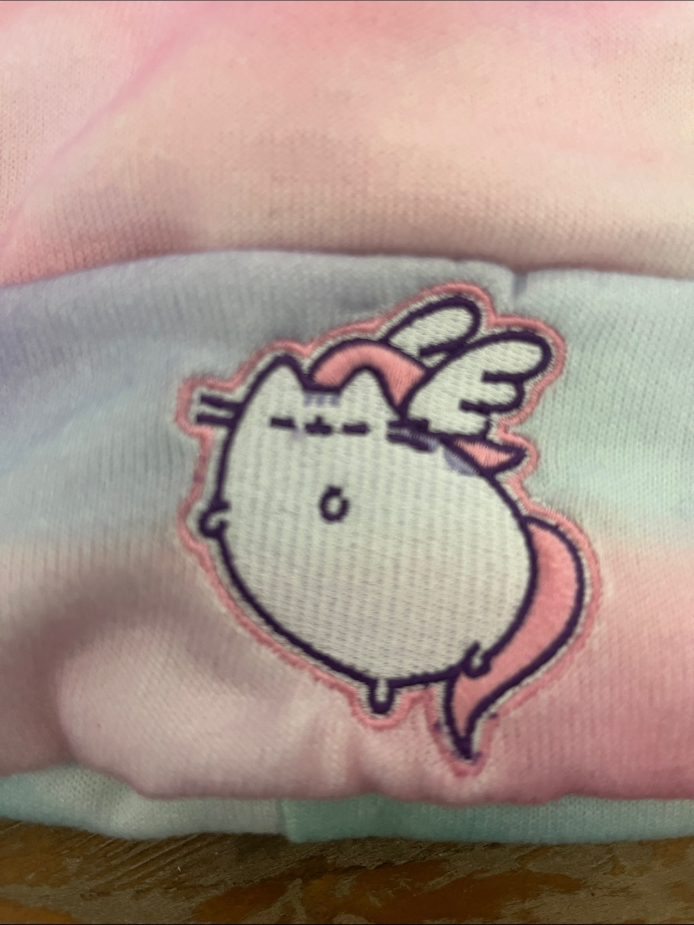 NWT Pusheen lined beanie Tie-Dye Pastel Pink, Purple, Blue - Picture 7 of 7